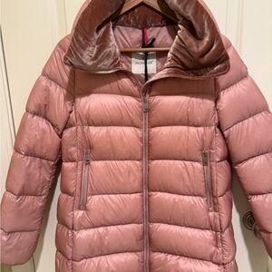 Moncler Torcon Down Coat with Velvey Collar- Pink, SZ 0/ 36